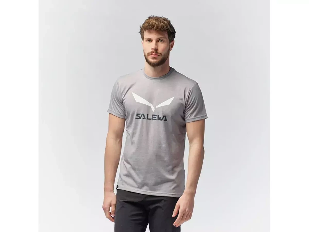 Koszulka z Bawełny Salewa Solidlogo - heather grey